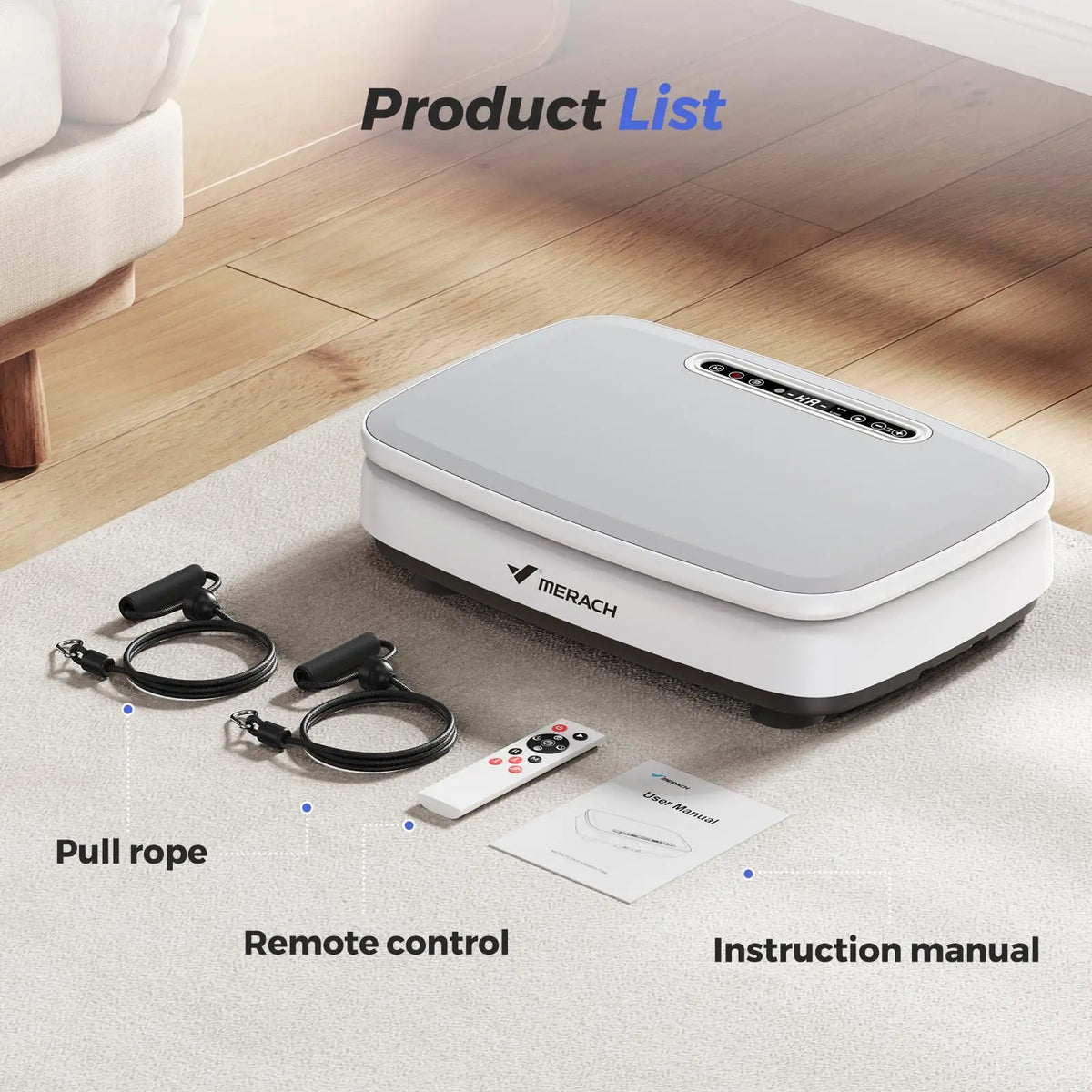 MERACH Vibration Plate Exercise Machine With Light Whole Body Workout