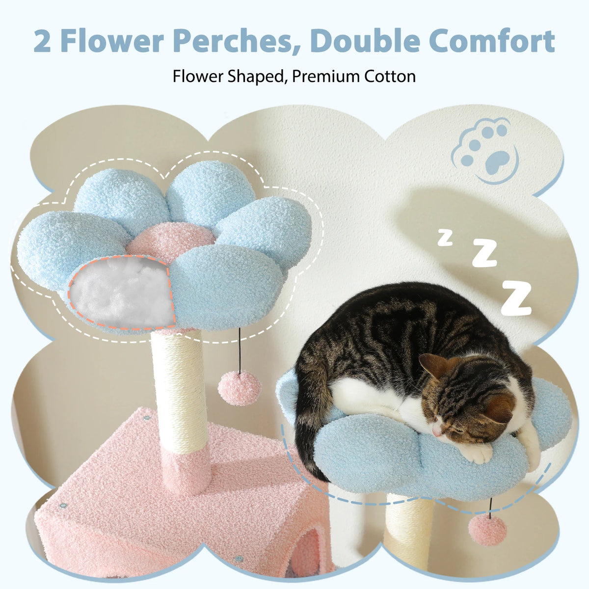 PETEPELA Five Tier Cat Tree Tower With Sisal Scratching Posts