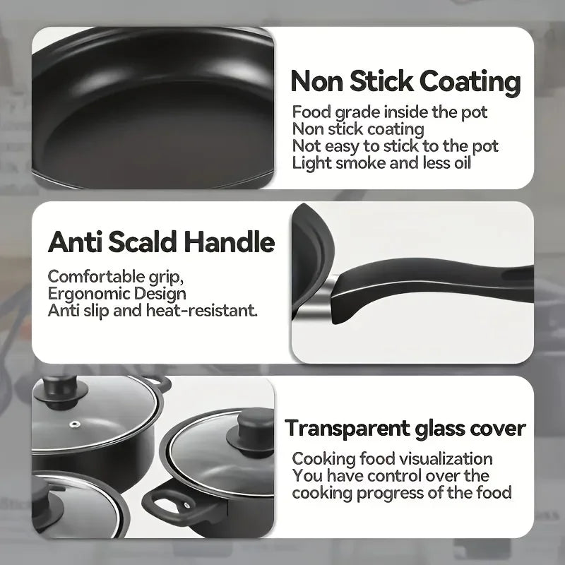 Aehome 13 Piece Stainless Steel Nonstick Cookware Set For Induction