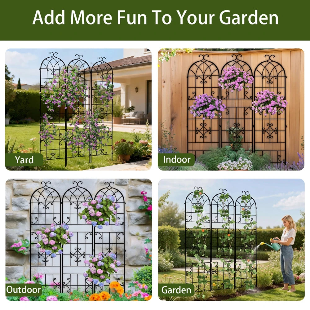 Tall Metal Garden Trellis For Outdoor Climbing Plants And Vines