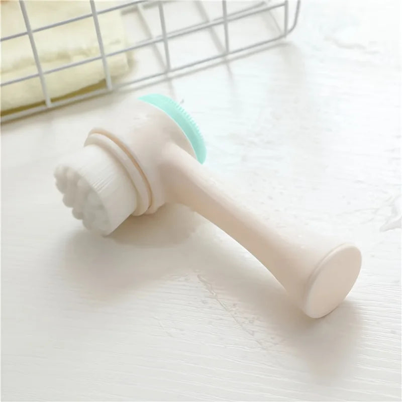 Silicone Double Sided Facial Cleansing Brush For Deep Pore Cleaning