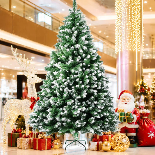Classic Unlit Flocked Artificial Christmas Tree For Home Decor