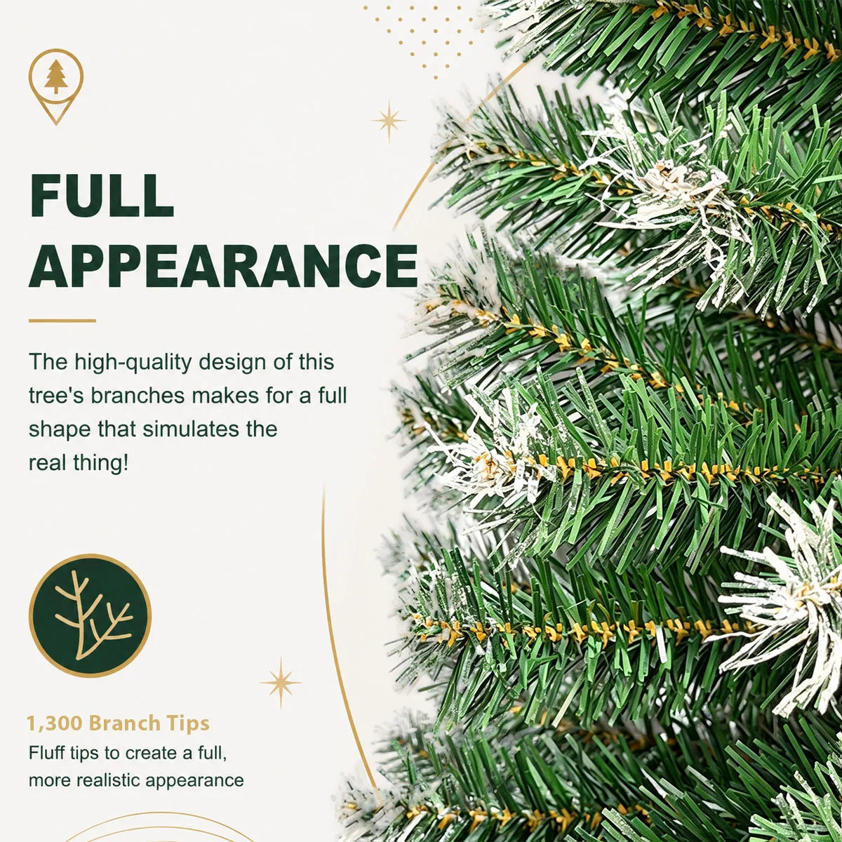 Classic Unlit Flocked Artificial Christmas Tree For Home Decor