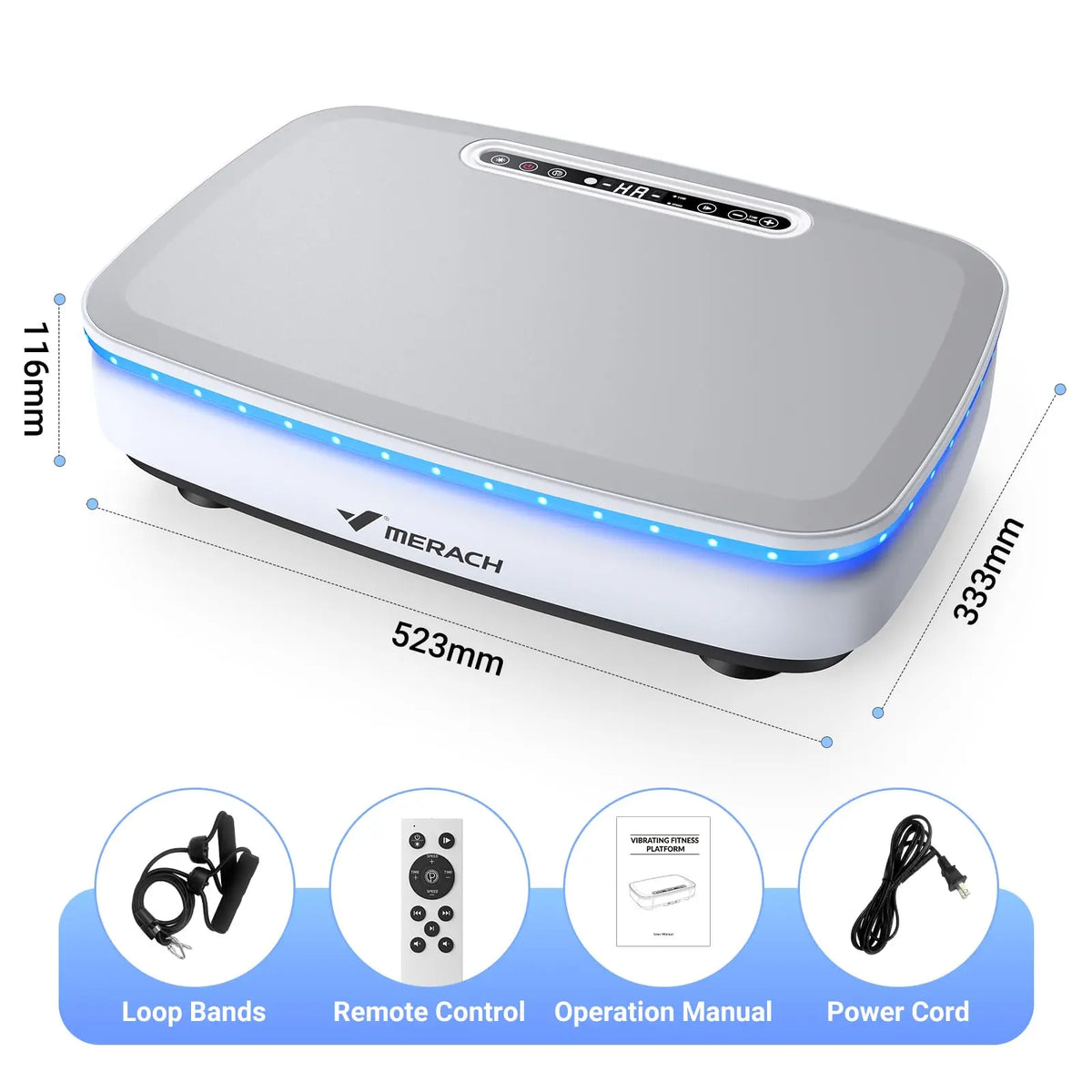 MERACH Vibration Plate Exercise Machine With Light Whole Body Workout