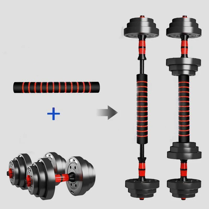 Adjustable Dumbbell Barbell Set Anti Slip Grip Fitness Home Gym