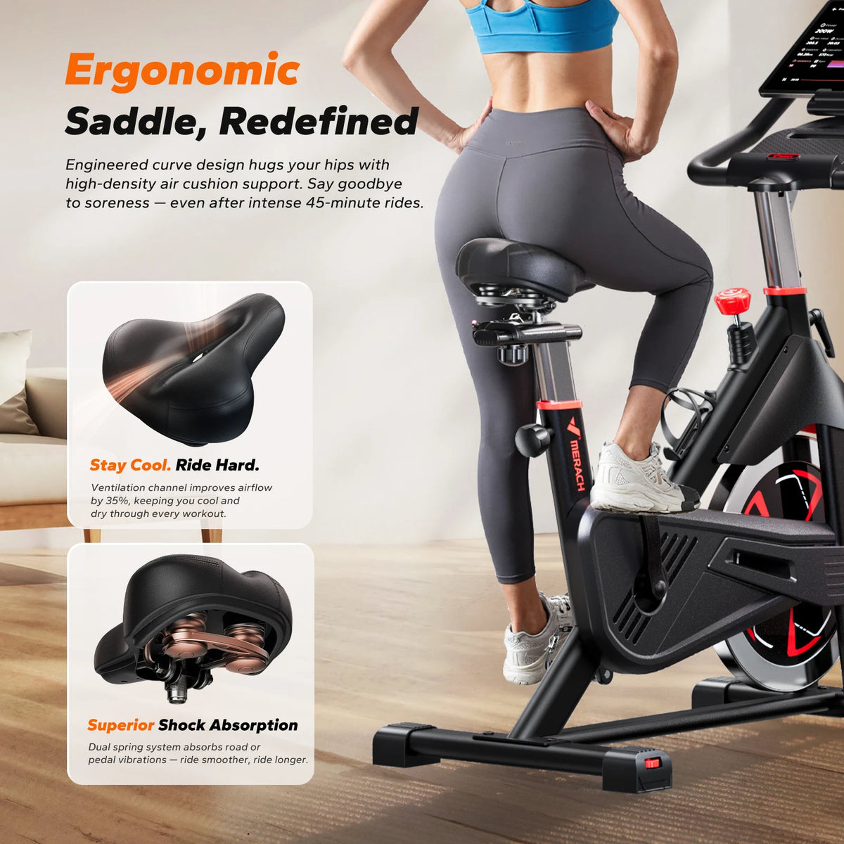 Merach S38 Indoor Cycling Magnetic Resistance Exercise Bike Bluetooth App