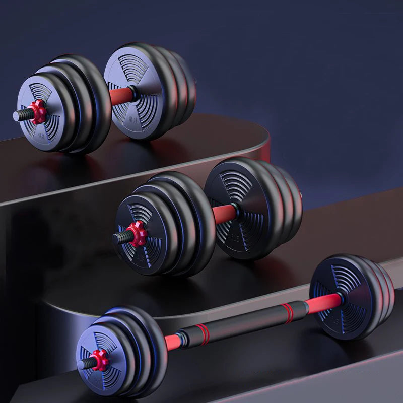 Adjustable Dumbbell Barbell Set Anti Slip Grip Fitness Home Gym