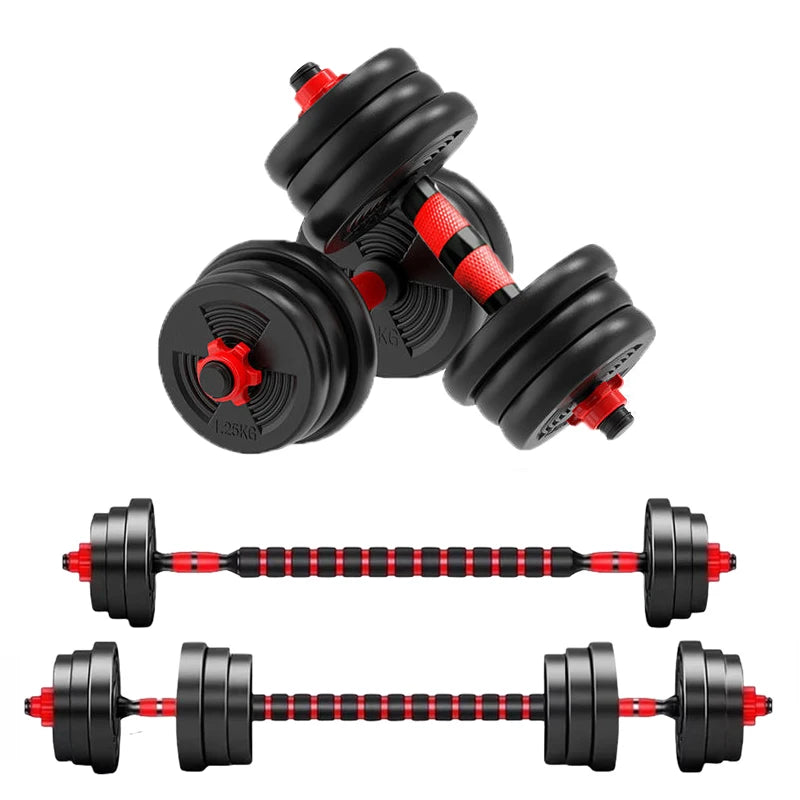 Adjustable Dumbbell Barbell Set Anti Slip Grip Fitness Home Gym