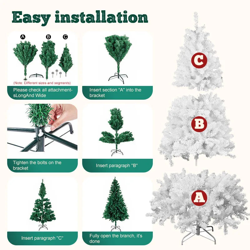 Artificial Christmas Tree With Sturdy Metal Stand For Interior Decoration