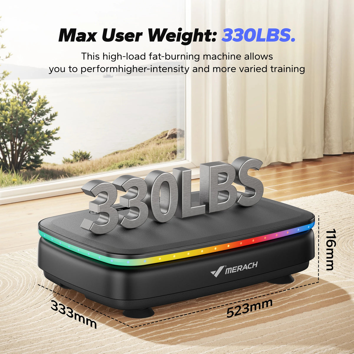 MERACH Vibration Plate Exercise Machine With Light Whole Body Workout