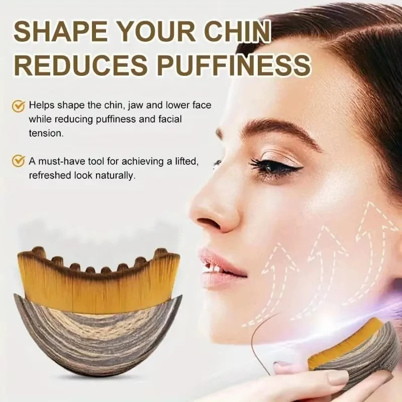 Natural Wood Lymphatic Face Brush For Gentle Facial Drainage Care
