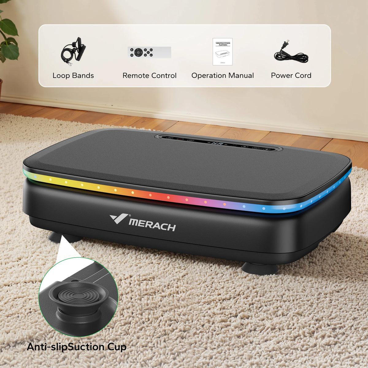 MERACH Vibration Plate Exercise Machine With Light Whole Body Workout