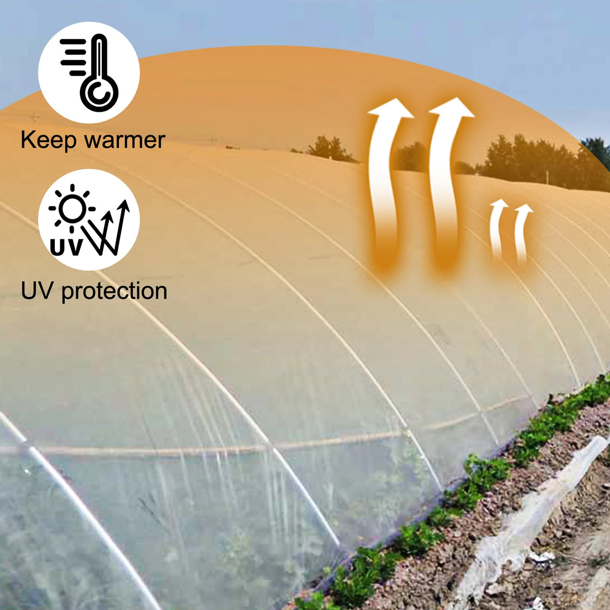 SucceBuy UV Resistant Polyethylene Greenhouse Film Plant Covering