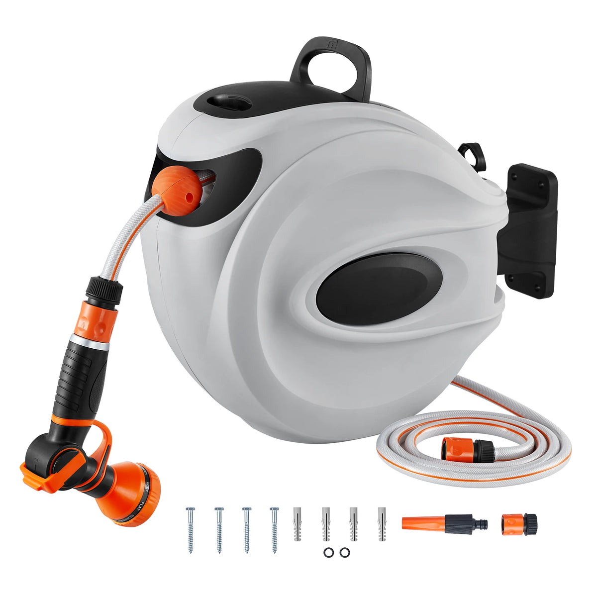 Retractable Wall Mounted Garden Water Hose Reel With Swivel Bracket