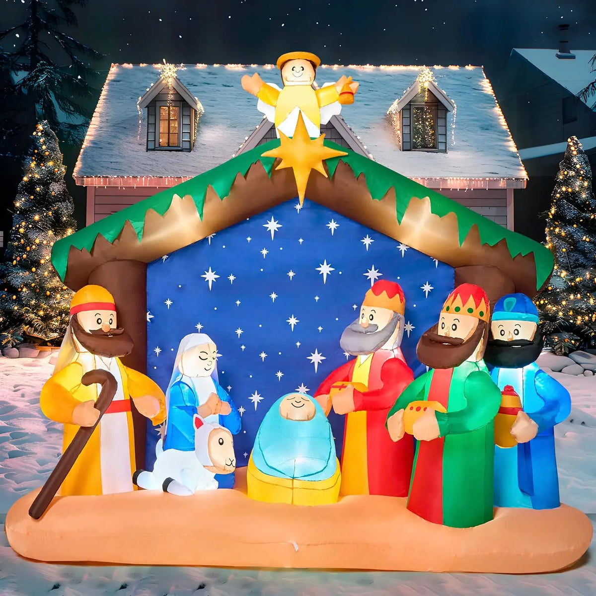 Joyfy Christmas Inflatable Nativity Scene With Built In LED Decor