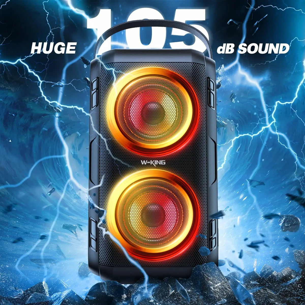 W-King T9-2 Portable Bluetooth Party Speaker With Powerful Stereo Bass