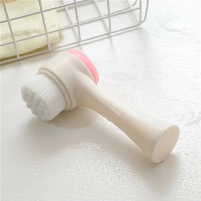 Silicone Double Sided Facial Cleansing Brush For Deep Pore Cleaning