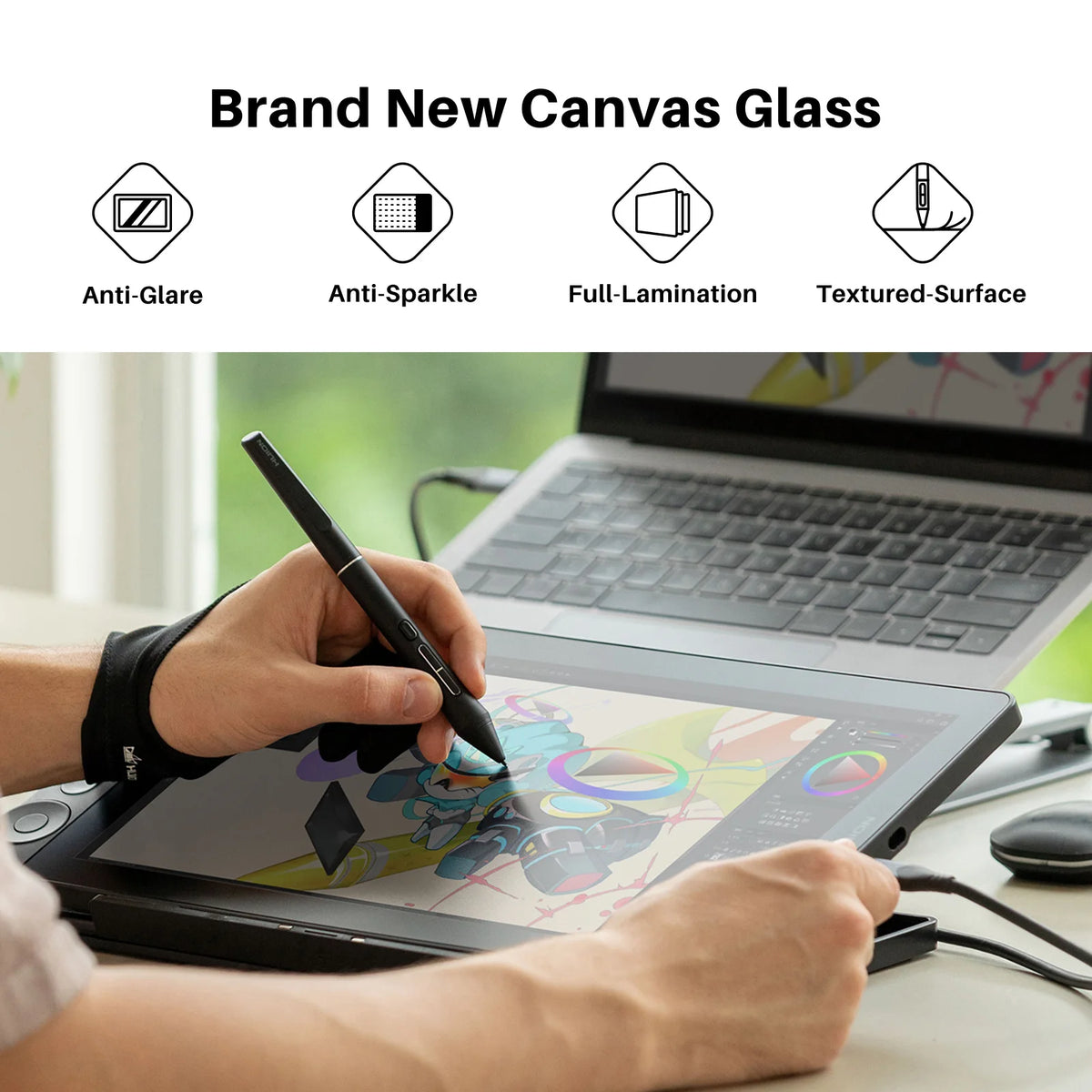 HUION Full Laminated Drawing Tablet With Screen For Digital Creators
