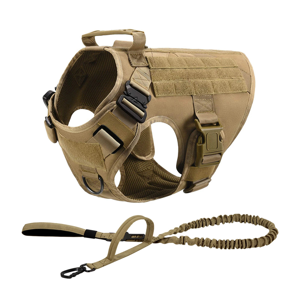 Petravel Tactical Dog Harness With Molle Pouch And Buckle