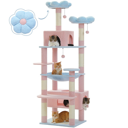 PETEPELA Five Tier Cat Tree Tower With Sisal Scratching Posts