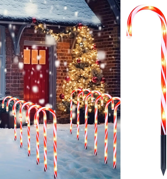 Joyfy Christmas Candy Cane Pathway Marker Outdoor Lights