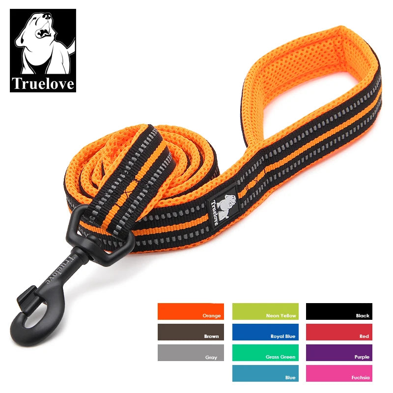 Truelove Reflective Padded Nylon Mesh Pet Leash For Dogs