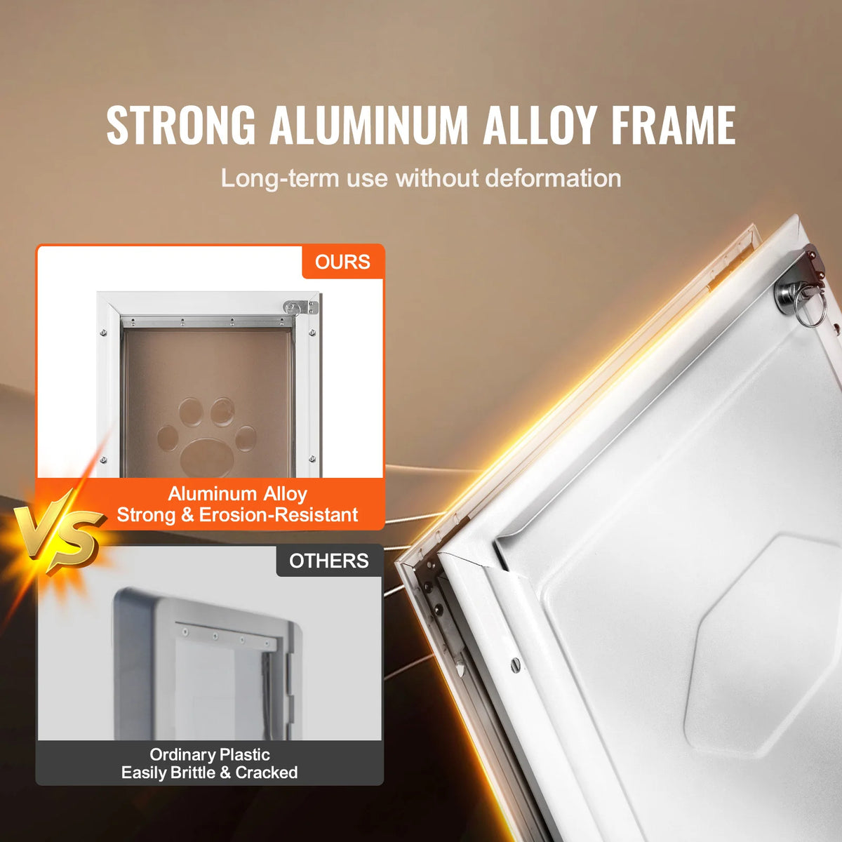 Adjustable Aluminum Pet Door With Lock And Weatherproof Flap