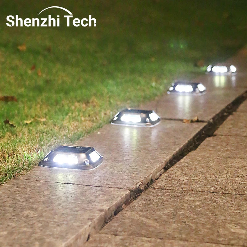 8 Led Solar Driveway Light Waterproof Outdoor Garden Pathway Lamp