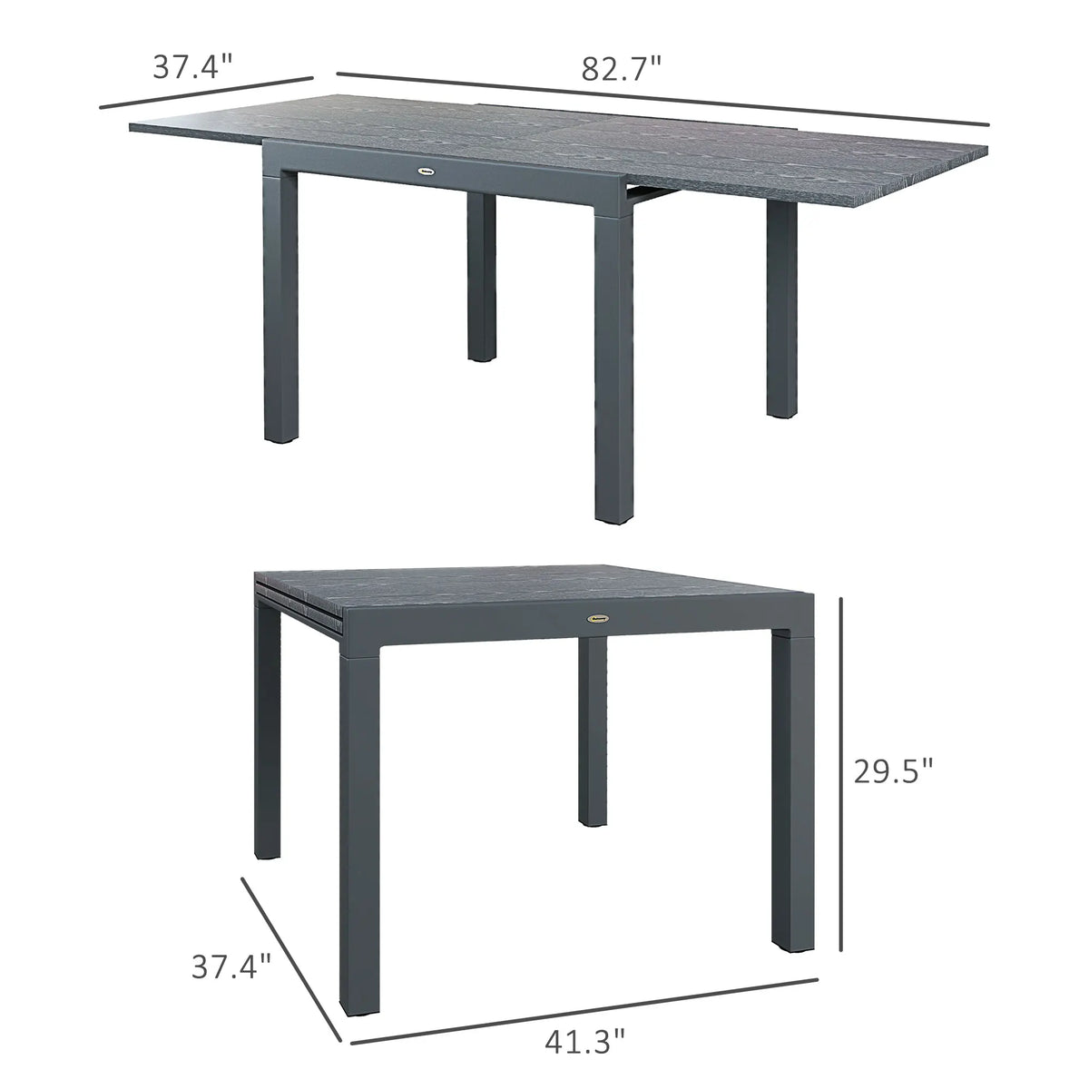 Outsunny Extendable Rectangular Aluminum Patio Dining Table