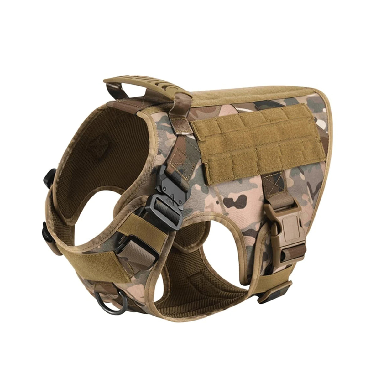Petravel Tactical Dog Harness With Molle Pouch And Buckle