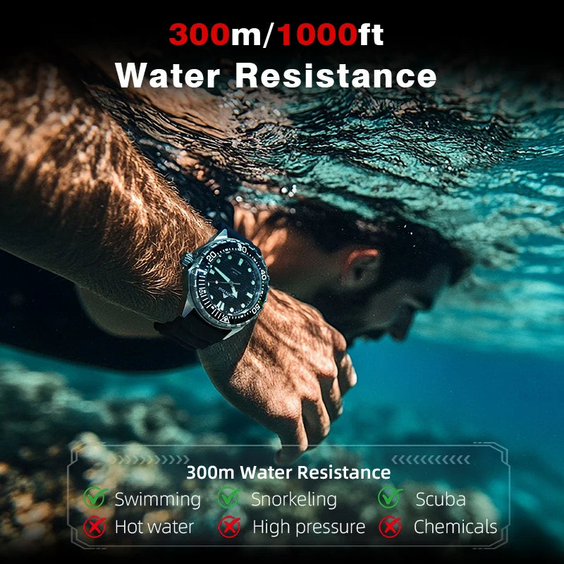 NORTH EDGE Triton Solar Powered Dive Watch Waterproof Digital