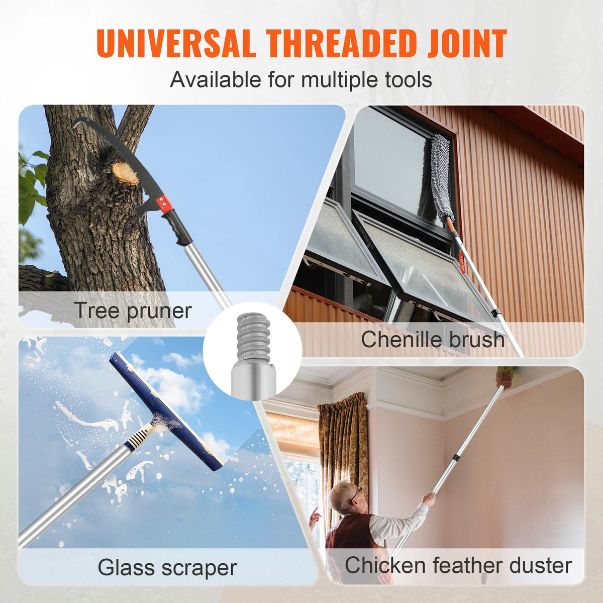 SucceBuy Manual Telescopic Pole Saw With Steel Blade For Trees