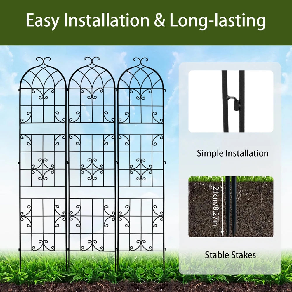 Tall Metal Garden Trellis For Outdoor Climbing Plants And Vines