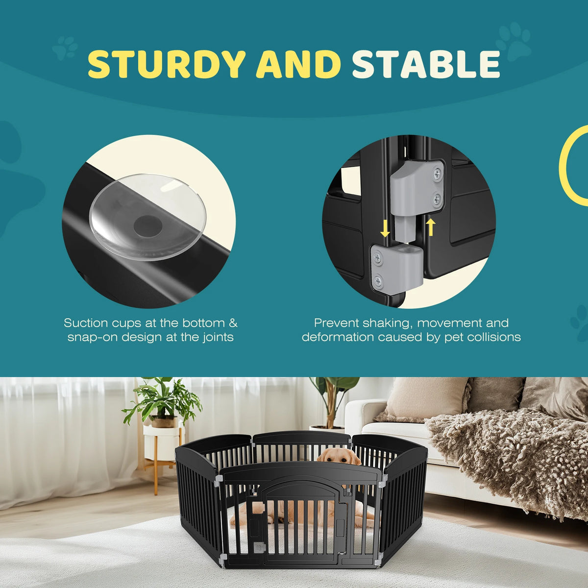 JHK Plastic Dog Playpen Foldable Expandable Pet Fence