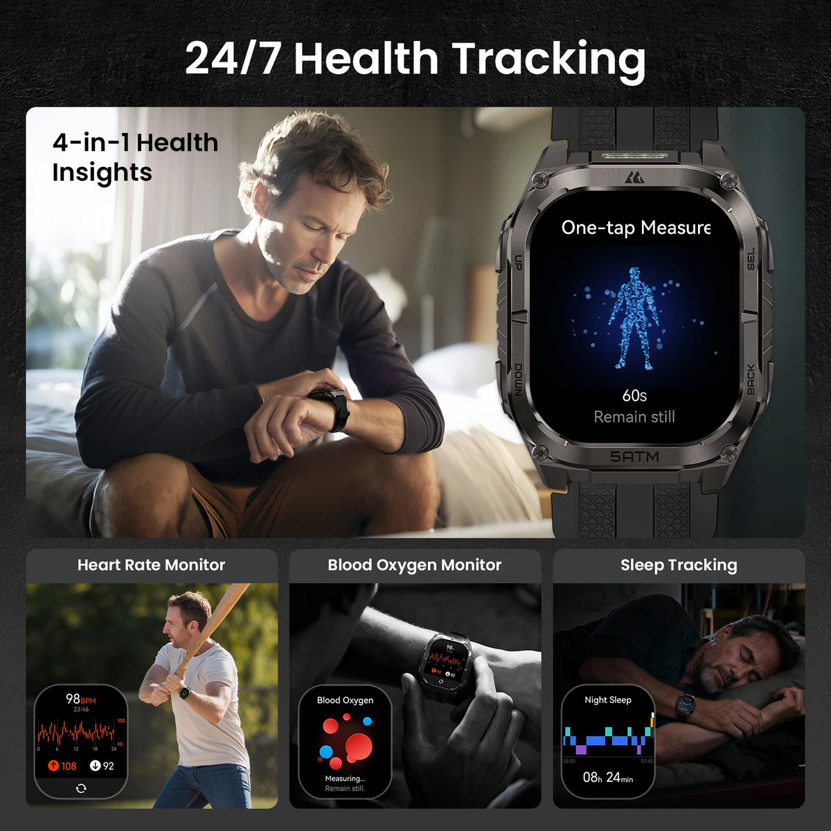 Kospet Tank M4C Advanced Gps Smartwatch For Men 5Atm Waterproof