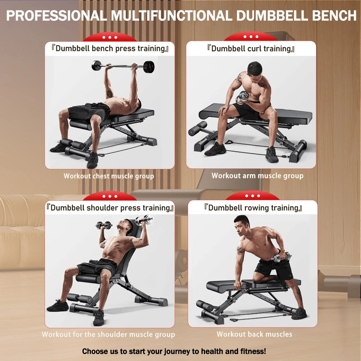 Adjustable Foldable Weight Bench For Full Body Strength Training