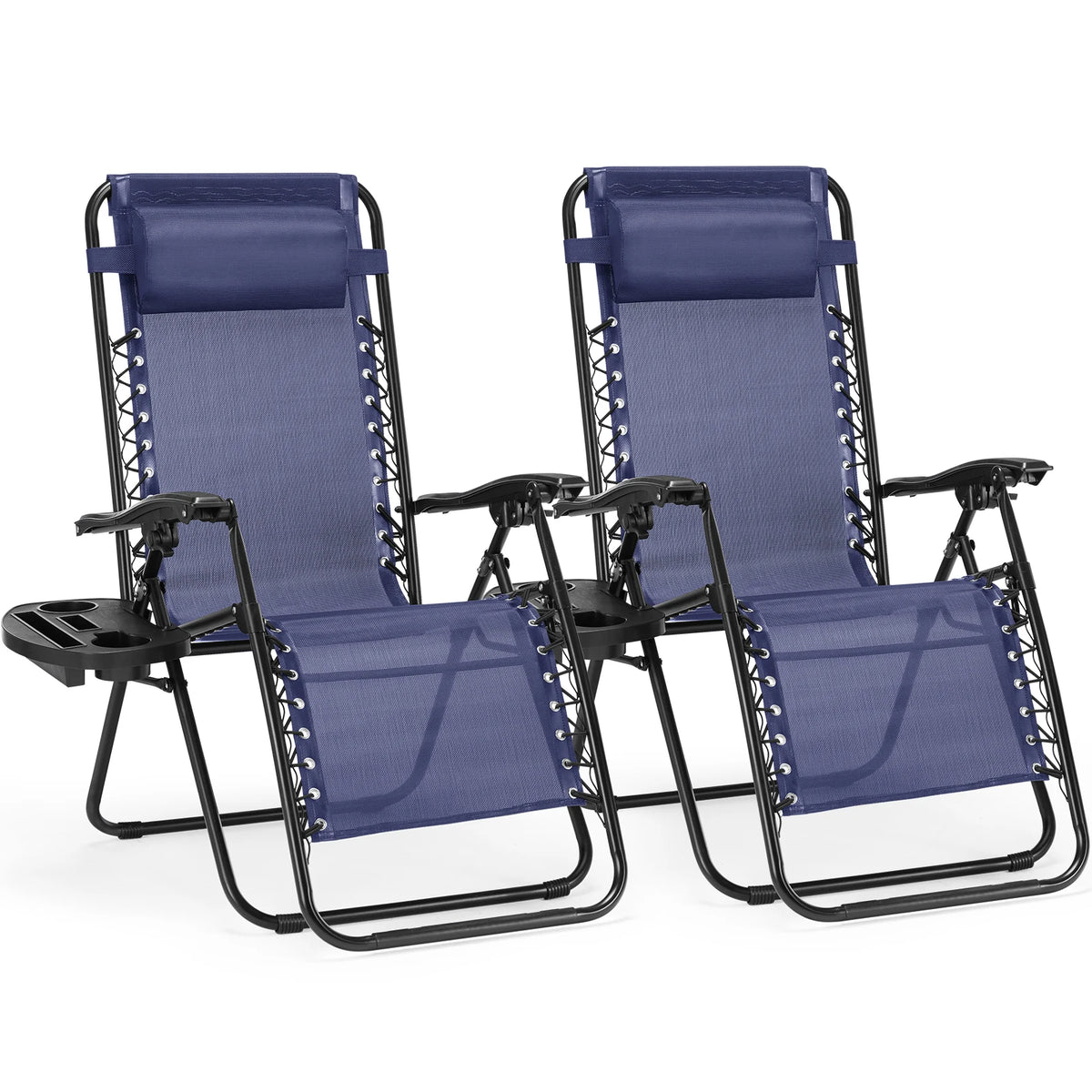 JHK Zero Gravity Outdoor Lounge Chair With Adjustable Pillow Tray