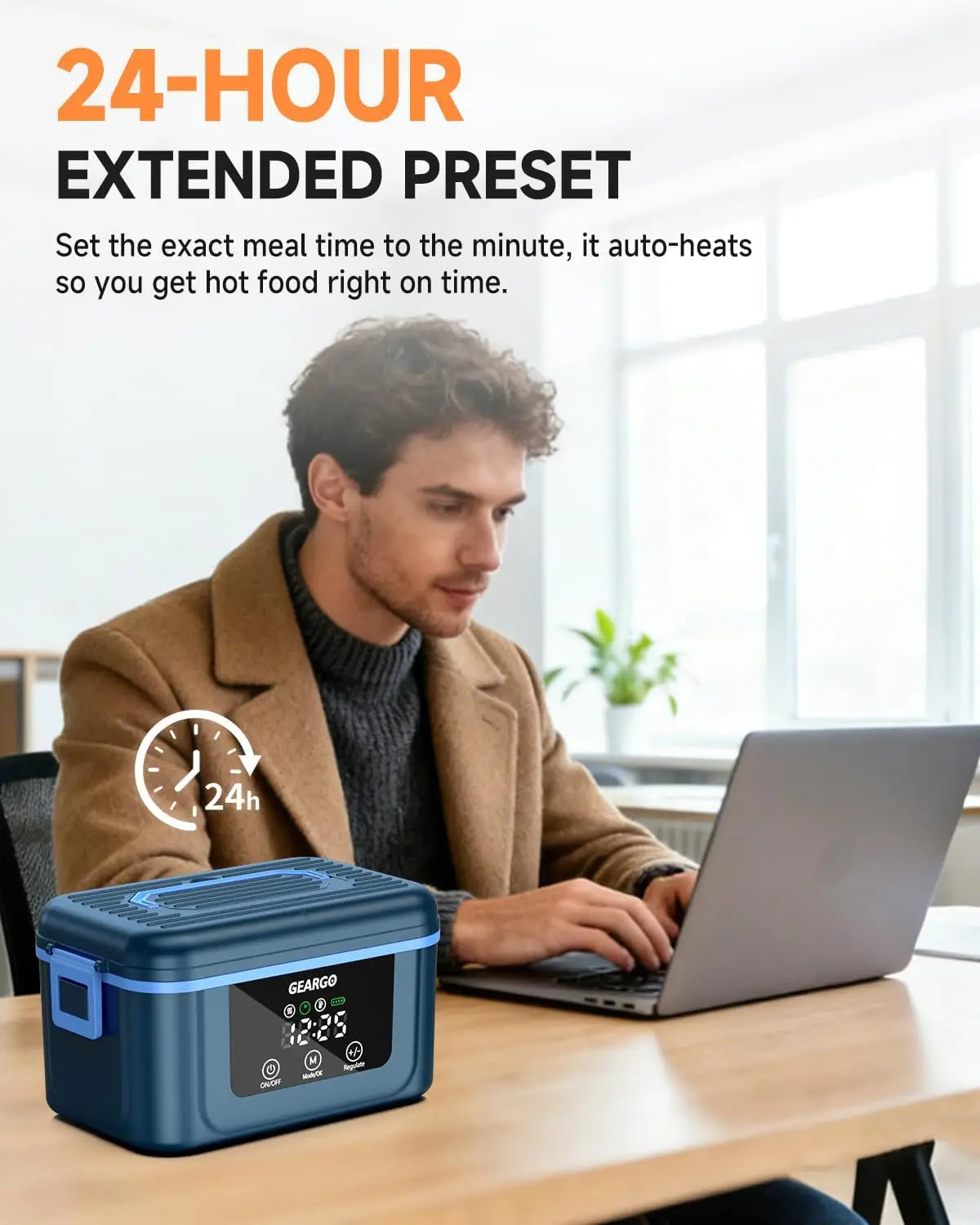 Rechargeable Cordless Electric Self Heating Lunch Box With Leakproof Seal