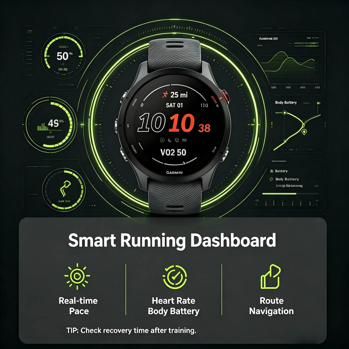 Garmin Forerunner 255 GPS Multisport Fitness Smartwatch With Health Tracking