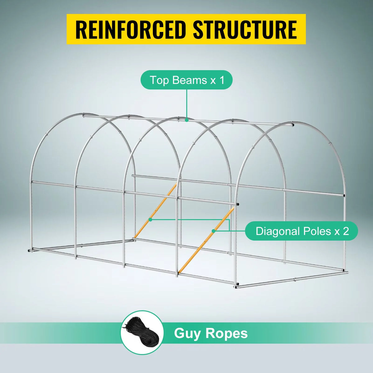 VEVOR Walk In Tunnel Greenhouse With Galvanized Frame Cover