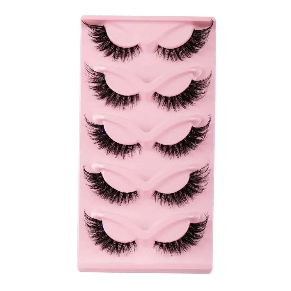 Natural Long Cat Eye Fake Eyelashes Winged Strip Lashes
