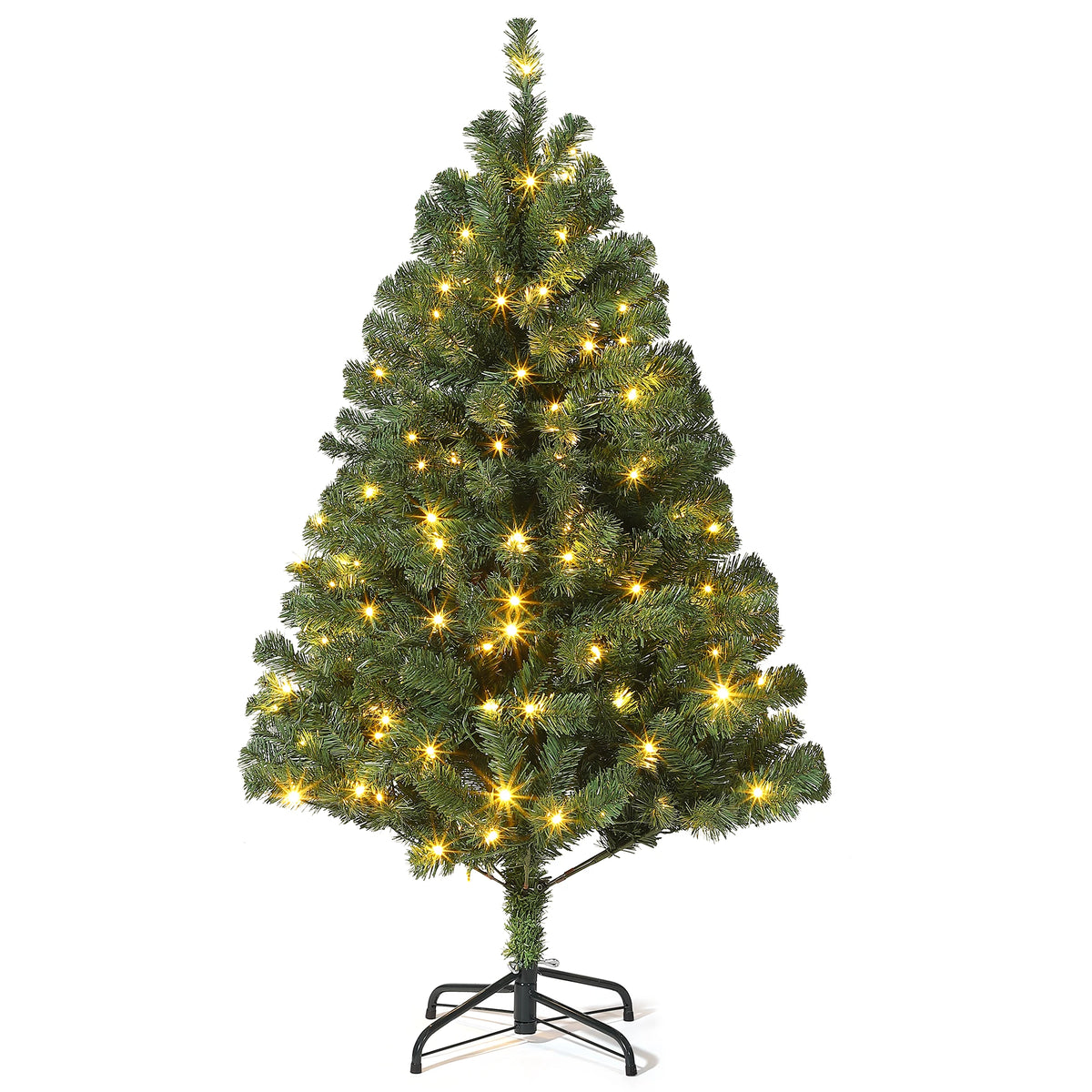 HiMiss Hinged Artificial Christmas Tree With Led Lights