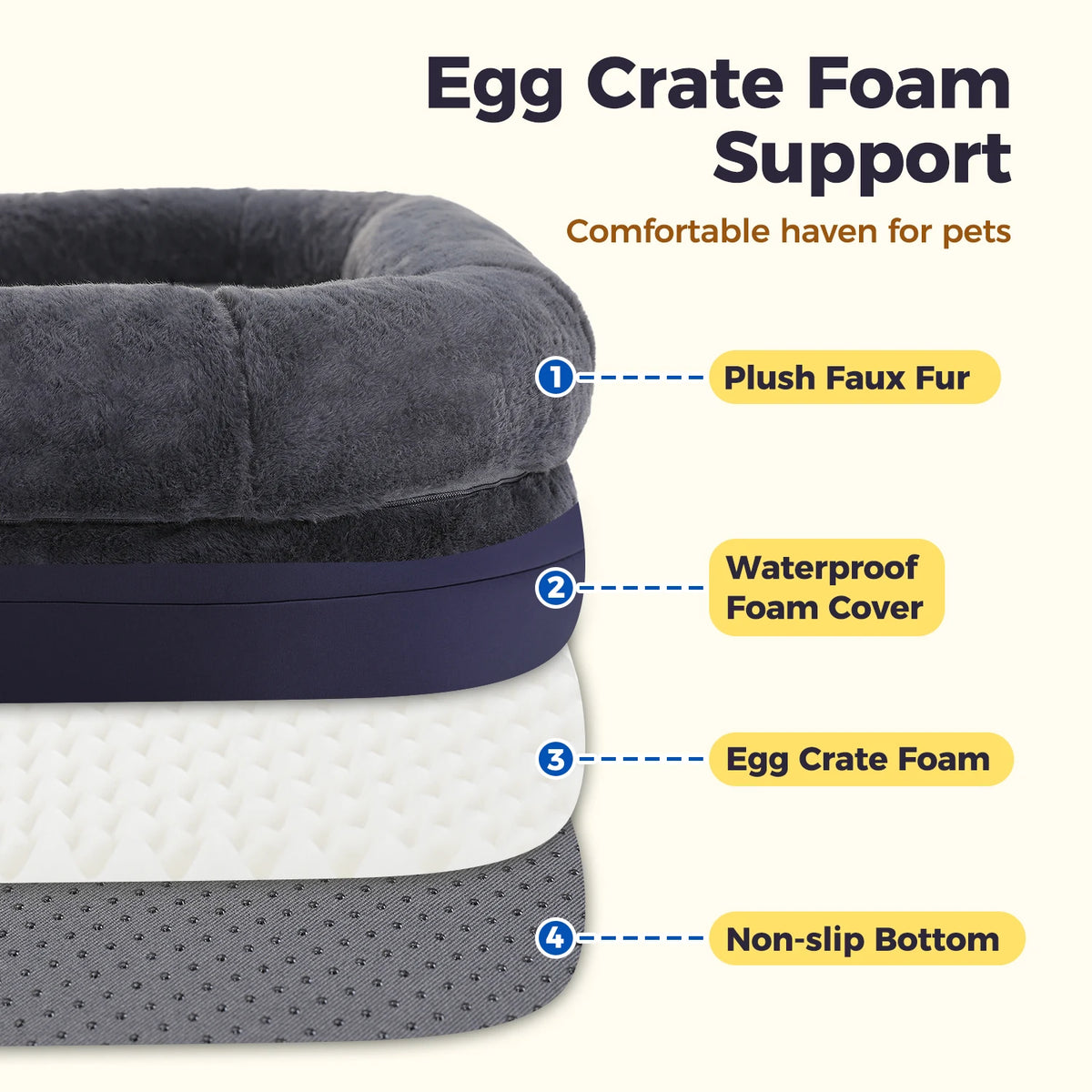 PAWZ Road Foldable Plush Pet Sofa Bed Non Slip Bottom
