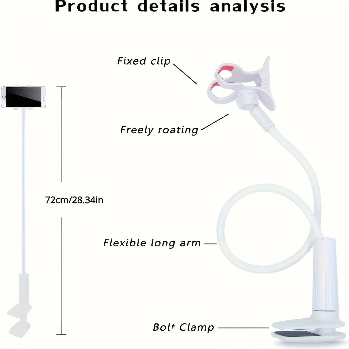 Stainless Steel Flexible Gooseneck Phone Clamp Stand Bracket