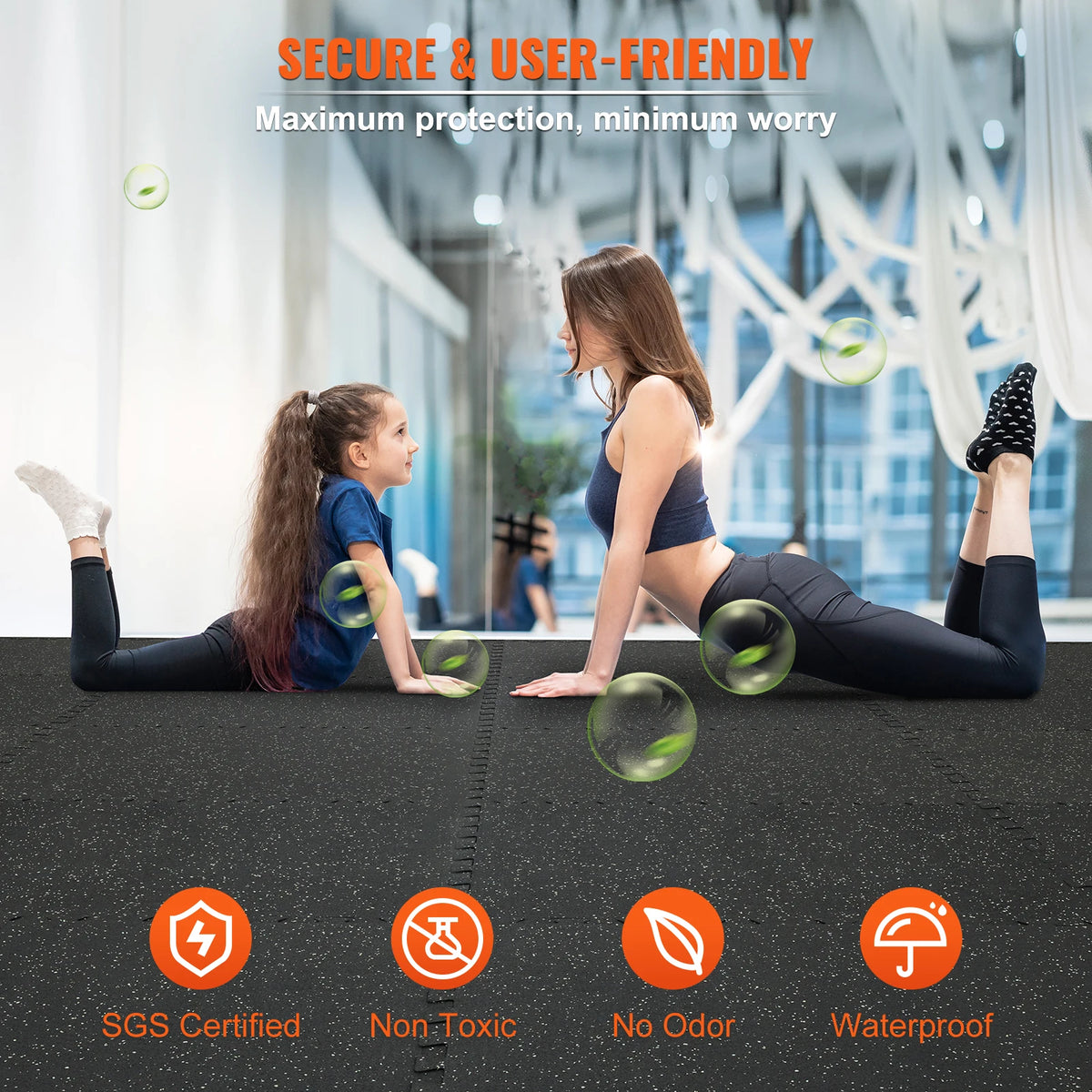 SucceBuy Waterproof Interlocking Workout Floor Mats