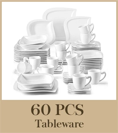 Malacasa Premium Porcelain Dinner Set With Cups Saucers For Home Dining