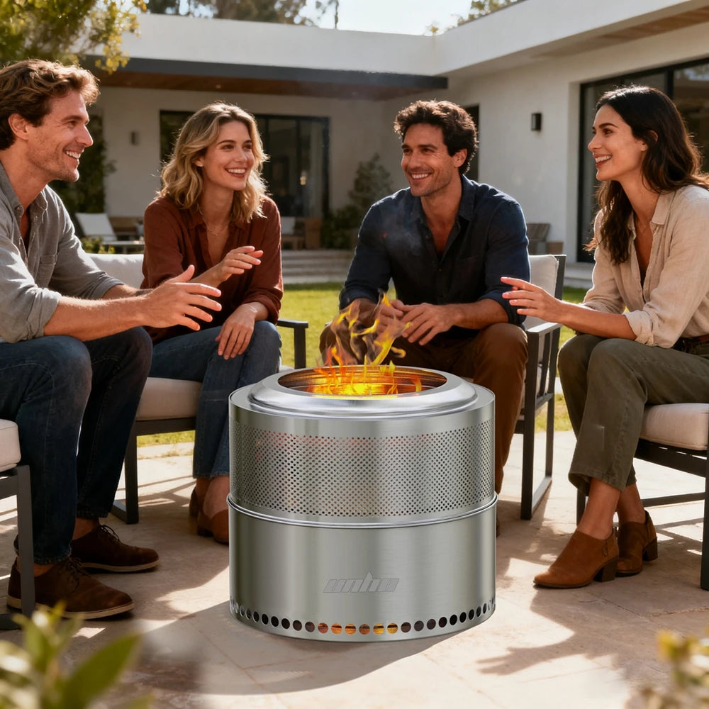 Unho Portable Smokeless Stainless Steel Outdoor Fire Pit