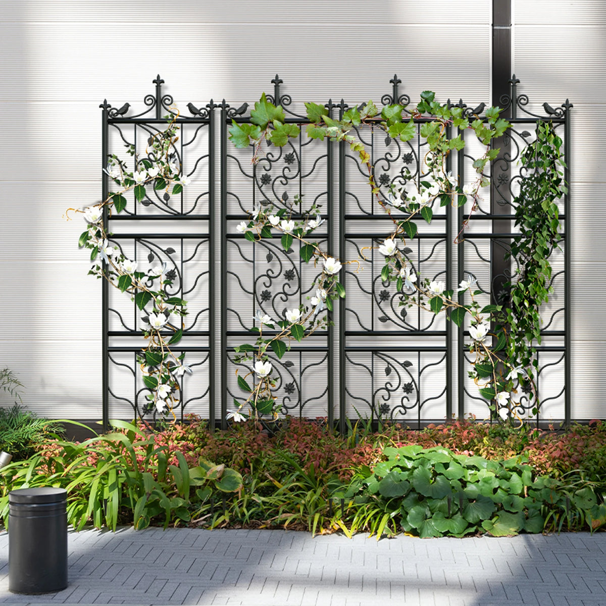 Powder Coated Metal Garden Trellis For Climbing Plants And Vines