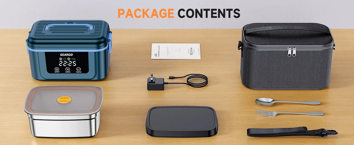 Rechargeable Cordless Electric Self Heating Lunch Box With Leakproof Seal