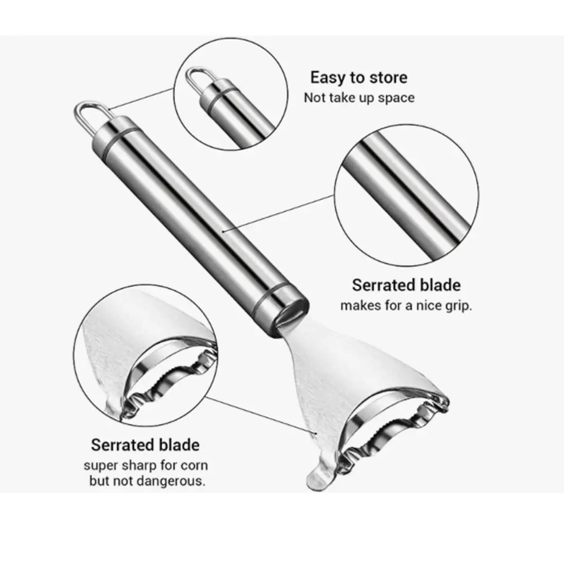 Stainless Steel Corn Peeler Y Shaped Kernel Remover Kitchen